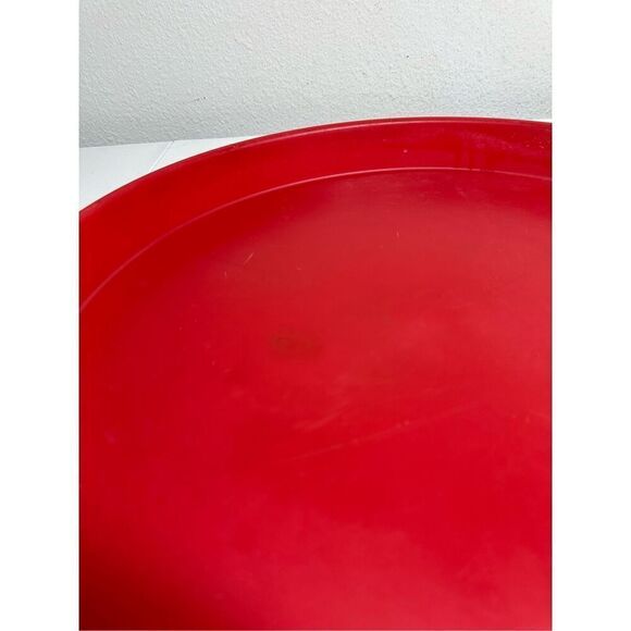 Vintage Midland MFG CO Ft. Smith Arkansas RED ROUND SERVING TRAY 16” diameter - Picture 3 of 10